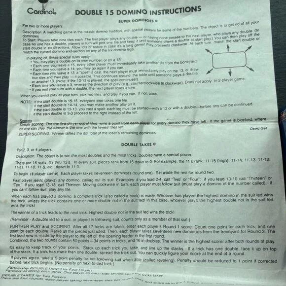 Cardinal Double Fifteen 136 Jumbo Color Dominoes in a collector's tin RARE 1998 - Picture 4 of 4